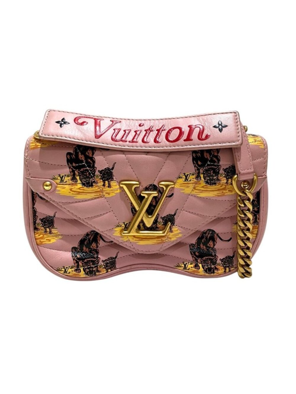 Louis Vuitton Chain Back PM New Wave Shoulder Bag Quilted Calfskin